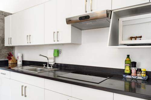 Dapur atau dapur kecil di Casa de Piedra Tulum