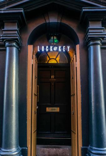 an entrance to a building with a black door at Lock and Key Boutique Hotel - Duke Street in Liverpool