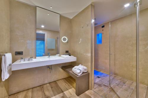 Koupelna v ubytování Hotel Galvani