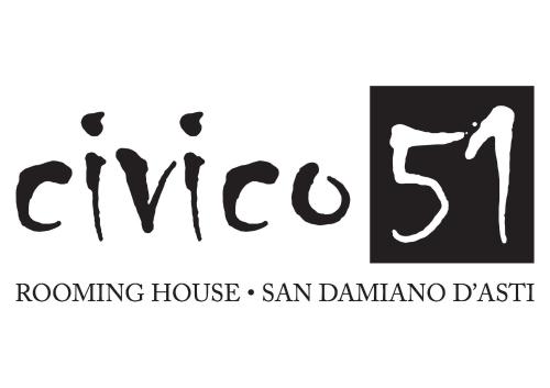 San Damiano dʼAstiにあるCivico51の踊家参道白黒のロゴ