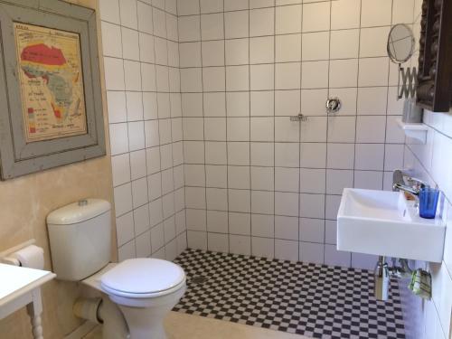 La salle de bains est pourvue de toilettes et d'un lavabo. dans l'établissement The Cottage 39 Steyn, à Barrydale