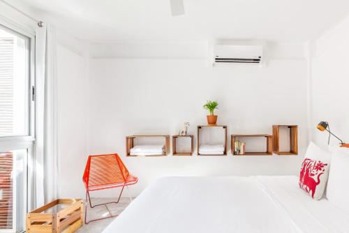 Katil atau katil-katil dalam bilik di Casa de Piedra Tulum