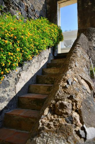 a set of stairs leading up to a building with a window at Casa Sara in Acireale