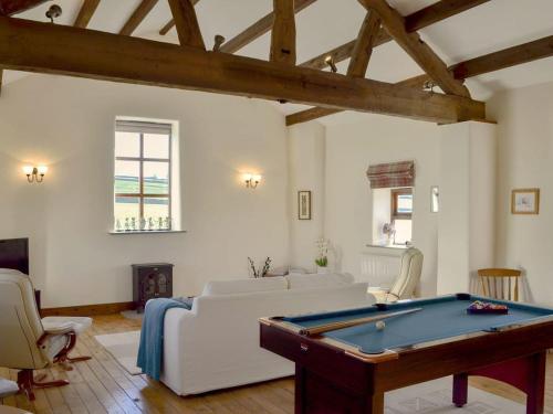 A pool table at The Barn 