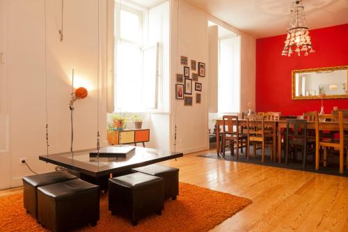 Posezení v ubytování Living Lounge Hostel