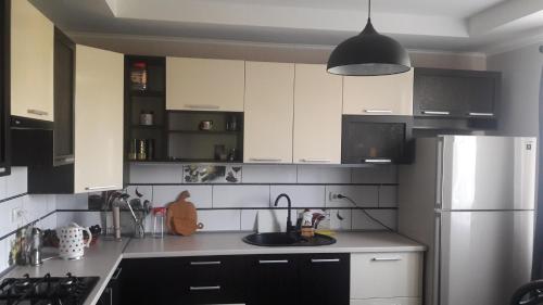 Kuchyň nebo kuchyňský kout v ubytování Відрада