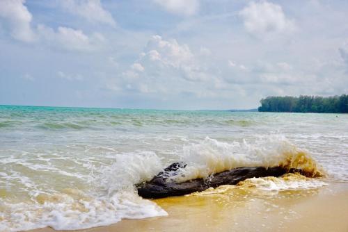 a rock in the water on the beach at Sun & Sea Nai Yang Phuket in Nai Yang Beach