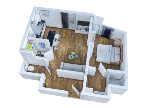 a rendering of a floor plan at COSY MATTONI in Menton