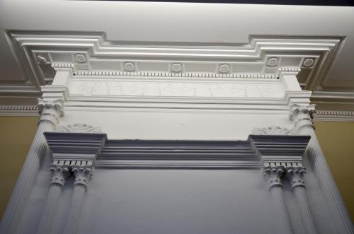 a close up of a building with a white ceiling at Hôtel Héliot, Cosy Places by Charme & Caractère in Toulouse