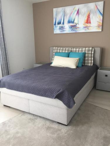 Postel nebo postele na pokoji v ubytování Ferienwohnung Lörrach Alice
