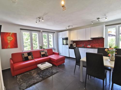 Η κουζίνα ή μικρή κουζίνα στο Apartments Steinbock