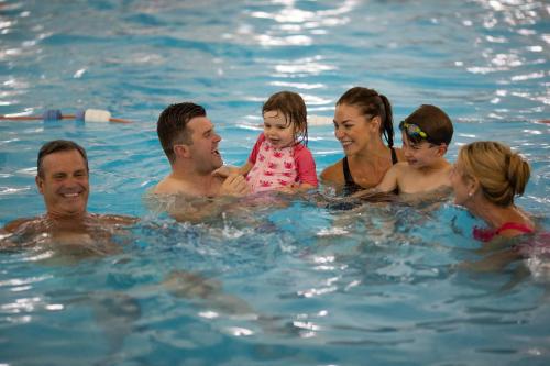 a group of people in a swimming pool at The Bay Filey in Filey