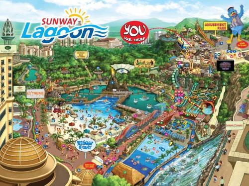 a view of a water park at a resort at Resort Suites Pyramid & Lagoon in Petaling Jaya