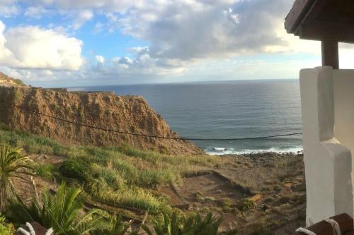 a view of the ocean from a house at Villa with Ocean View in Agulo