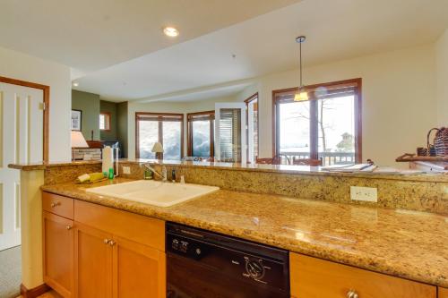 a kitchen with a sink and a counter top at Eagle Run 113 in Mammoth Lakes