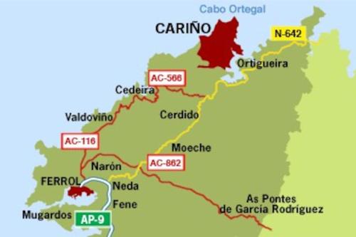 a map of china with the provinces at PISO EN 1ª LINEA DE PLAYA CON WIFI PUERTO DE CARIÑo in Cariño