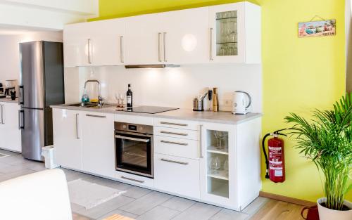 Una cocina o zona de cocina en Ferienbungalow Mountain View Wood
