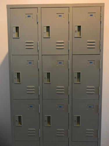 a bunch of lockers in a room at Backpacker 41 Hostel - Taichung in Taichung