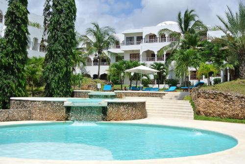 a view of the resort from the pool at Amani Residence Beverly Suites in Malindi