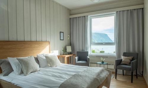 Katil atau katil-katil dalam bilik di Skjolden Hotel