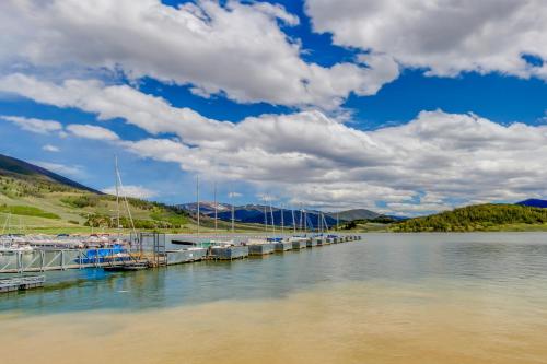 a dock on a lake with boats docked at Lakeview Marina Place in Dillon