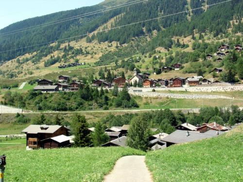 a small village on a hill with a dirt road at Haus Diezig in Blitzingen