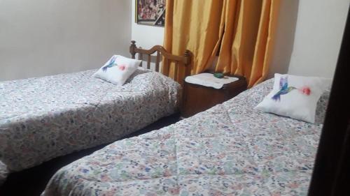 two beds sitting next to each other in a room at Alojamiento Milu in Godoy Cruz