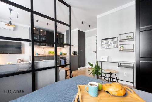 Dapur atau dapur kecil di Apartamenty Flat White Obywatelska 47AB