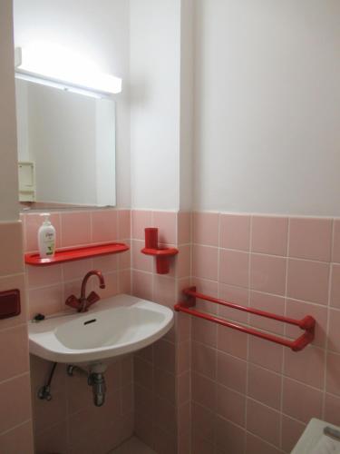 ブランケンベルヘにあるNoordzee 1のバスルーム(洗面台、鏡付)