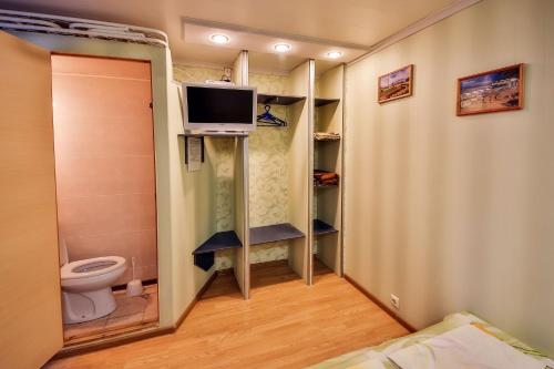 ゲレンジークにあるGuest house Priboynaya ulitsa 8の小さなバスルーム(トイレ、テレビ付)
