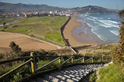 a view of a beach and the ocean at ATeRIAN MUSKARIA in Zarautz