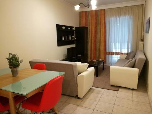 Posezení v ubytování Platos Academy Apartment