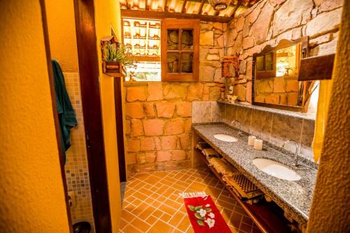 Koupelna v ubytování Sítio São Judas Tadeu