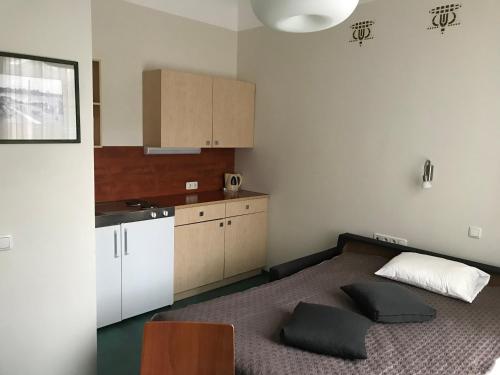 - une chambre avec un lit et 2 oreillers dans l'établissement Hommiku Guesthouse, à Pärnu