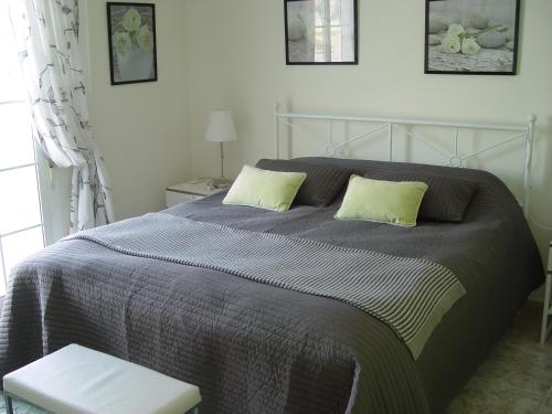 羅哈萊斯的住宿－casa ronda，一间卧室配有一张大床和两个枕头