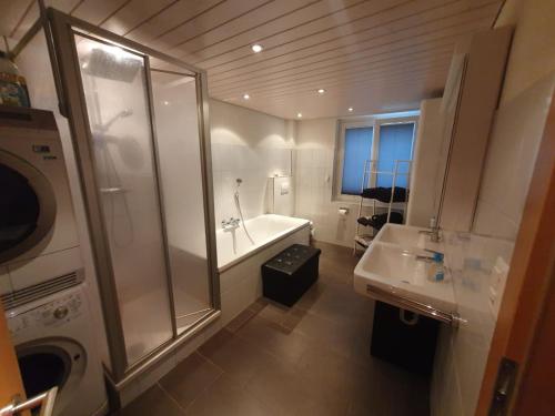 Koupelna v ubytování 3 Doppelbett Business Apartment am Bodensee