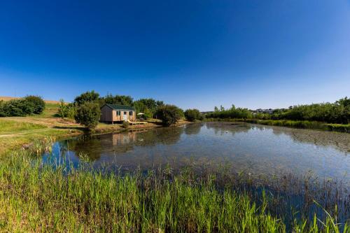 a house on the side of a river at Lynstone Lakes in Bude