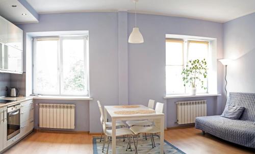 Dapur atau dapur kecil di Marszałkowska Apartment
