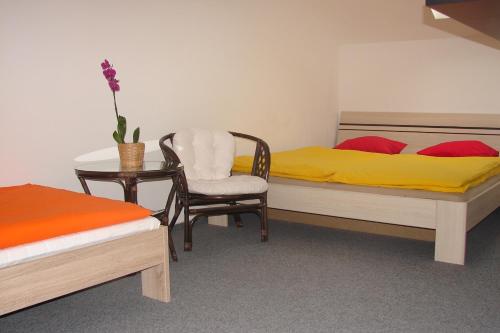 Postel nebo postele na pokoji v ubytování Ubytování v Brně