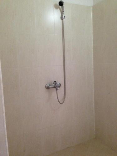 a shower with a shower head in a bathroom at Katerina Family Hotel in Smolyan