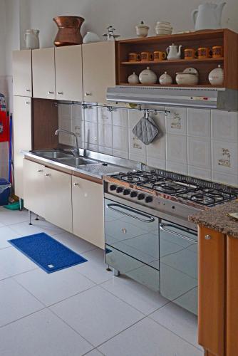 a kitchen with a stove and a sink at DOMUS LACUS in Campolattaro