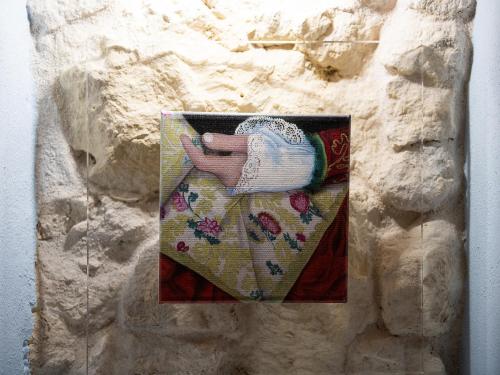 a picture of a painting of a hand on a wall at "Bea's Terrace" - Private Jacuzzi and panoramic rooftop in the City Centre in Cagliari