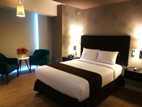 Ένα ή περισσότερα κρεβάτια σε δωμάτιο στο Hotel Inclan