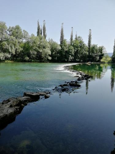 a body of water with trees in the background at Apartment House Papa in Vinica