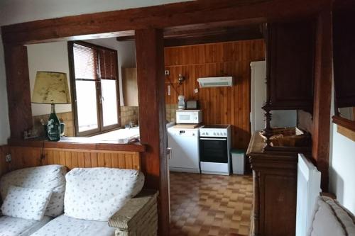 Dapur atau dapur kecil di Chalet Familial Val d'Allos 8 Personnes calme plein sud. Belle vue