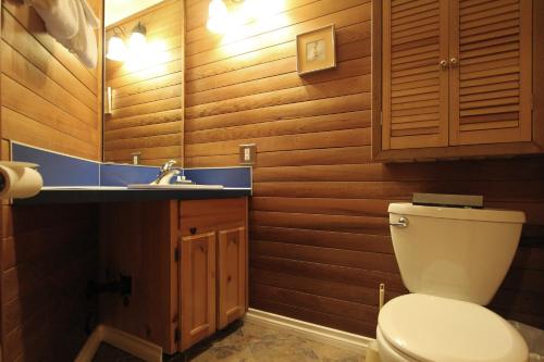 uma casa de banho com um WC e um lavatório em Rainbow Suites by Whistler Retreats em Whistler