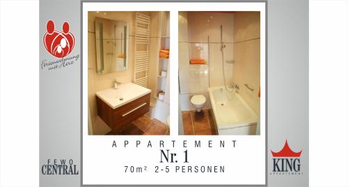 Ett badrum på Wimaria Apartments - Central