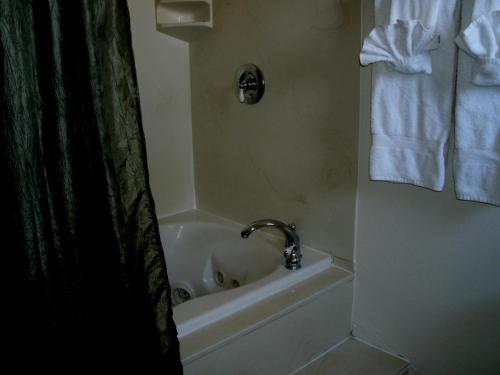 a bathroom with a tub and a shower with a sink at Virginia City Inn in Virginia City
