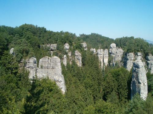 a group of rocks in the middle of a forest at Ubytovani U Švýcarů in Turnov