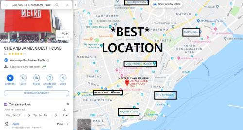 a map of the best location on a cell phone at CHE & JAMES FEMALE GUEST House COLON, CEBU in Cebu City